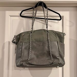 Beis Gray diaper bag tote with Chain Straps